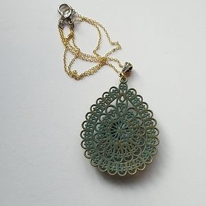GASOLINE GLAMOUR Jewelry - GYPSY MEDALLION patina drop OPAL XL stone necklace GASOLINE GLAMOUR Jewelry - GYPSY MEDALLION patina drop OPAL XL stone necklace
